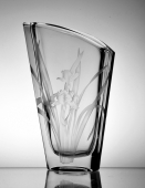 Czech Crystal Iris Vase