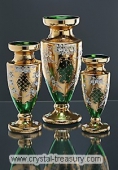Green Amphora Enameled Vase